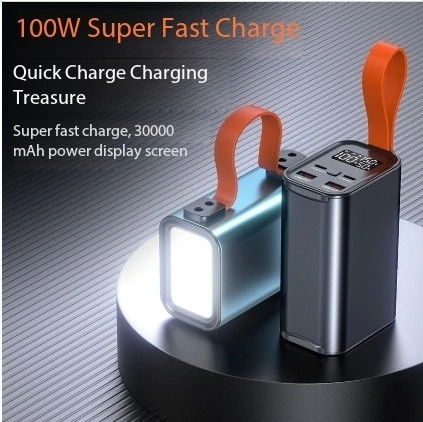 PD100W schnelles Laden Notebook-Powerbank mit großer Kapazität 30000 mAh mobile Stromversorgung