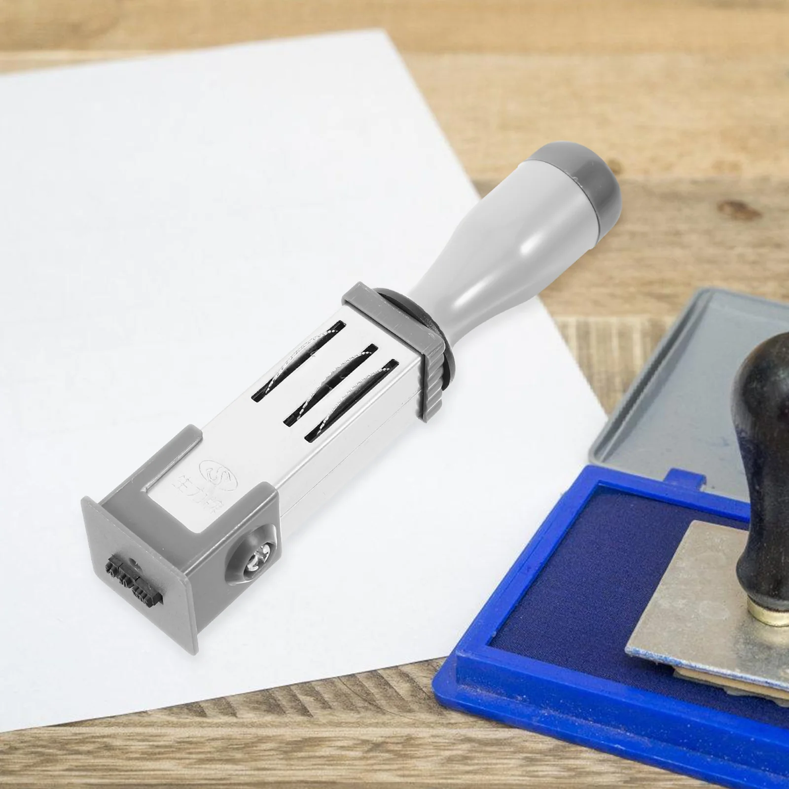 Date Stamp Material Self Inking Rolling Stamper for Office Supply File Portable