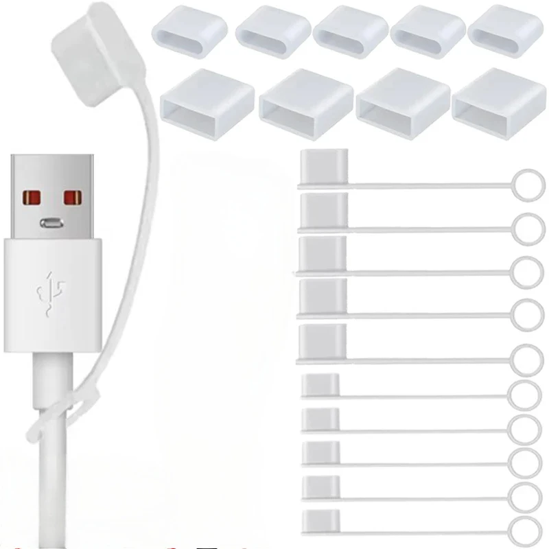 

Type-C Charging Port Transparent Dust Plug With Rope Anti-Lost Dustproof Protector Cap Stopper Data Cable USB Type C Clear Cover
