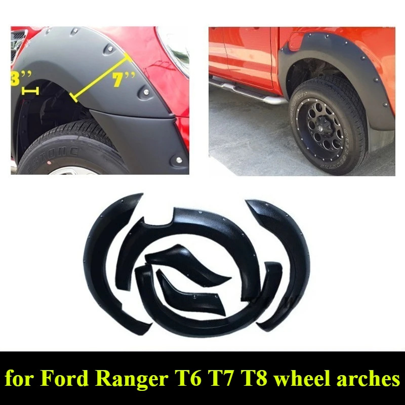 Applicable for Ford Ranger T6 T7 T8 Car Fender Flares Arch Wheel Eyebrow Protector Mudguard Exterior Modification Accessories
