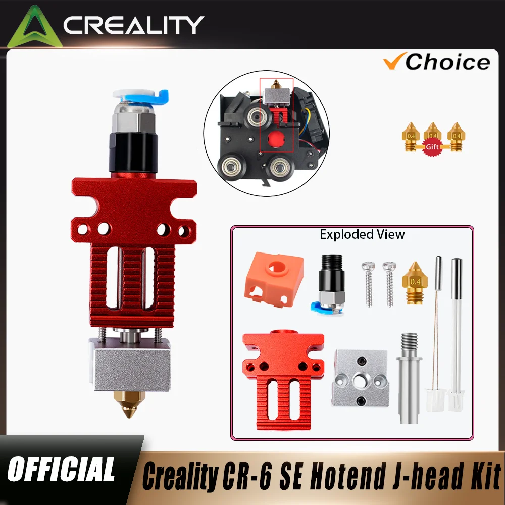 

Creality Official CR6 SE All Metal Hotend Kits J-head Assembled Print Head Break Heater Thermistor for Ender 3 CR6 SE CR5 Pro