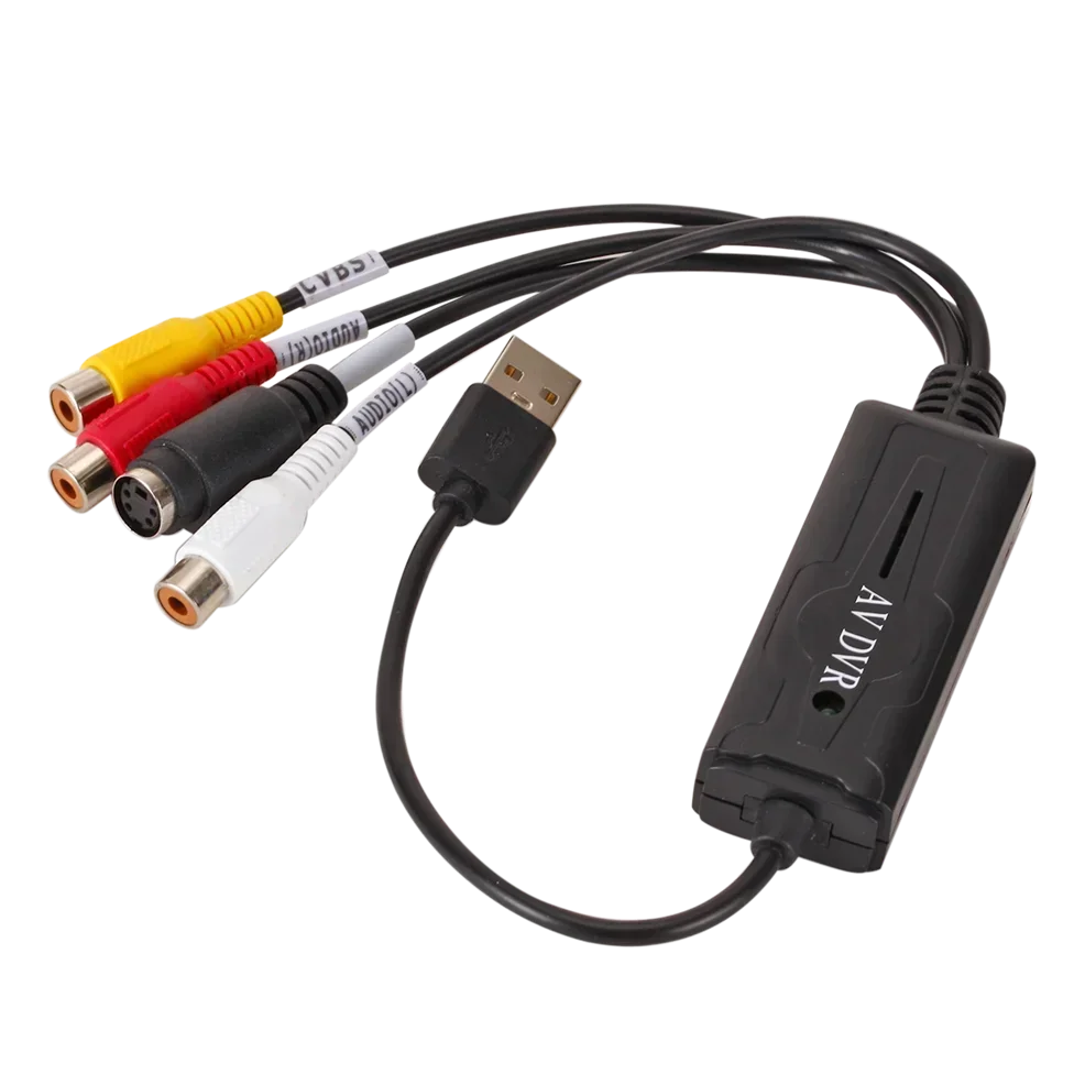 USB 2.0 Video Capture Card USB Digital to AV RCA Converter Portable Adapter Video Connecter Cable for DV/Hi8/VHS TV DVD For Home