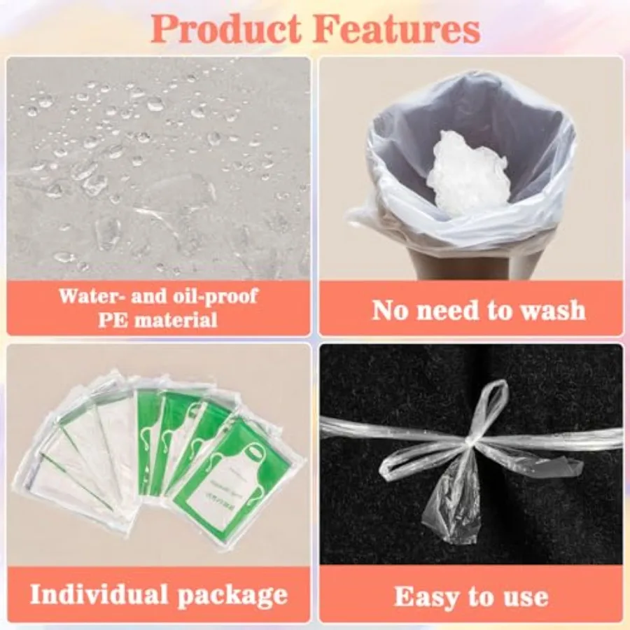 50 пластиковых одноразовых фартуков, 2,1 фута, 65 см, водонепроницаемые одноразовые фартуки с краской для художественного ремесла, живописи, приготовления пищи, нагрудники для пикника