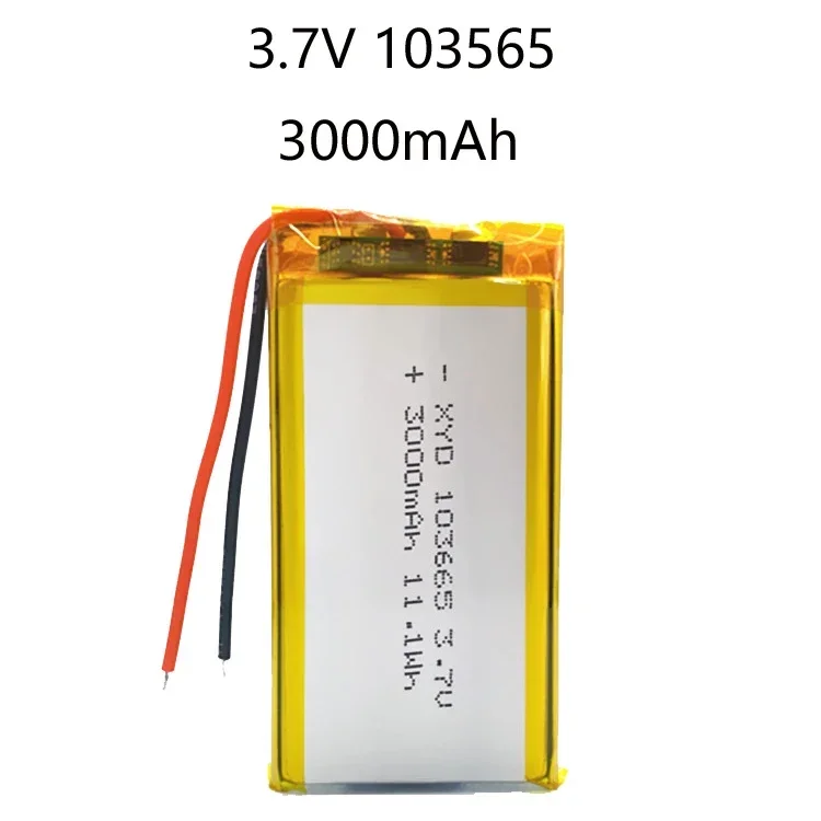 3.7V 103665 3000mAh Polymer Lithium Battery for Beauty Equipment Small Appliances LED Lights Driving Recorder 100% original