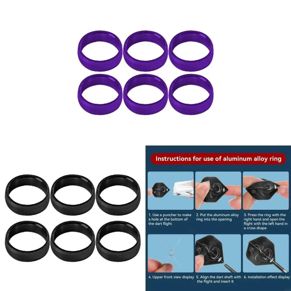 

6Pcs Flight Guard Protectors for Metal and Soft Tip Multicolors Aluminum Alloy Flight Protectors Set