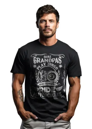 ShirtShack This Grandpa Rides Motorcycles t-shirt - Funny and Speedy! Funny t-sh