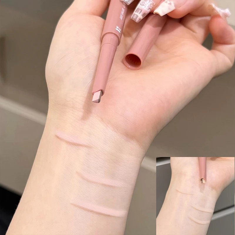 Two-tone Paste Lying Silkworm Pen Under Eye Liner Brighten Shadow Makeup Pencil Nude Pink Beige Lower Eyelid Highlighter Contour image 5
