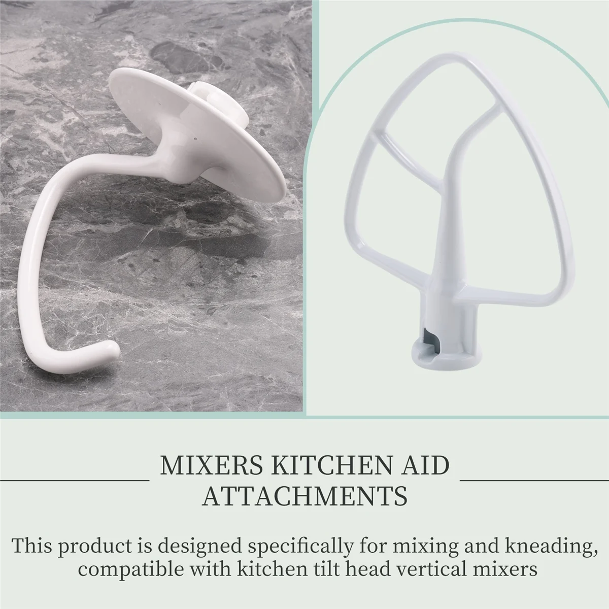 New Mixer Kit for KSM150 Includes Dough Hook Wire Whip and Coated Flat Beater, 3 Pieces Stand Mixers Repair Set Compatible