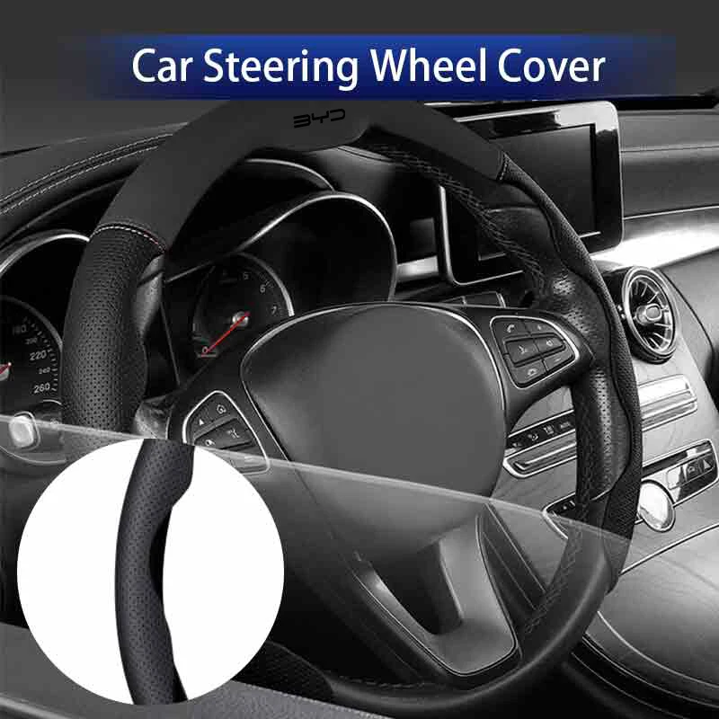 Car Anti Slip Leather Steering Wheel Cover For BYD M6 G3 G5 T3 13 F3 F0 S6 S7 E5 E6 Tang Song Qing Yuan