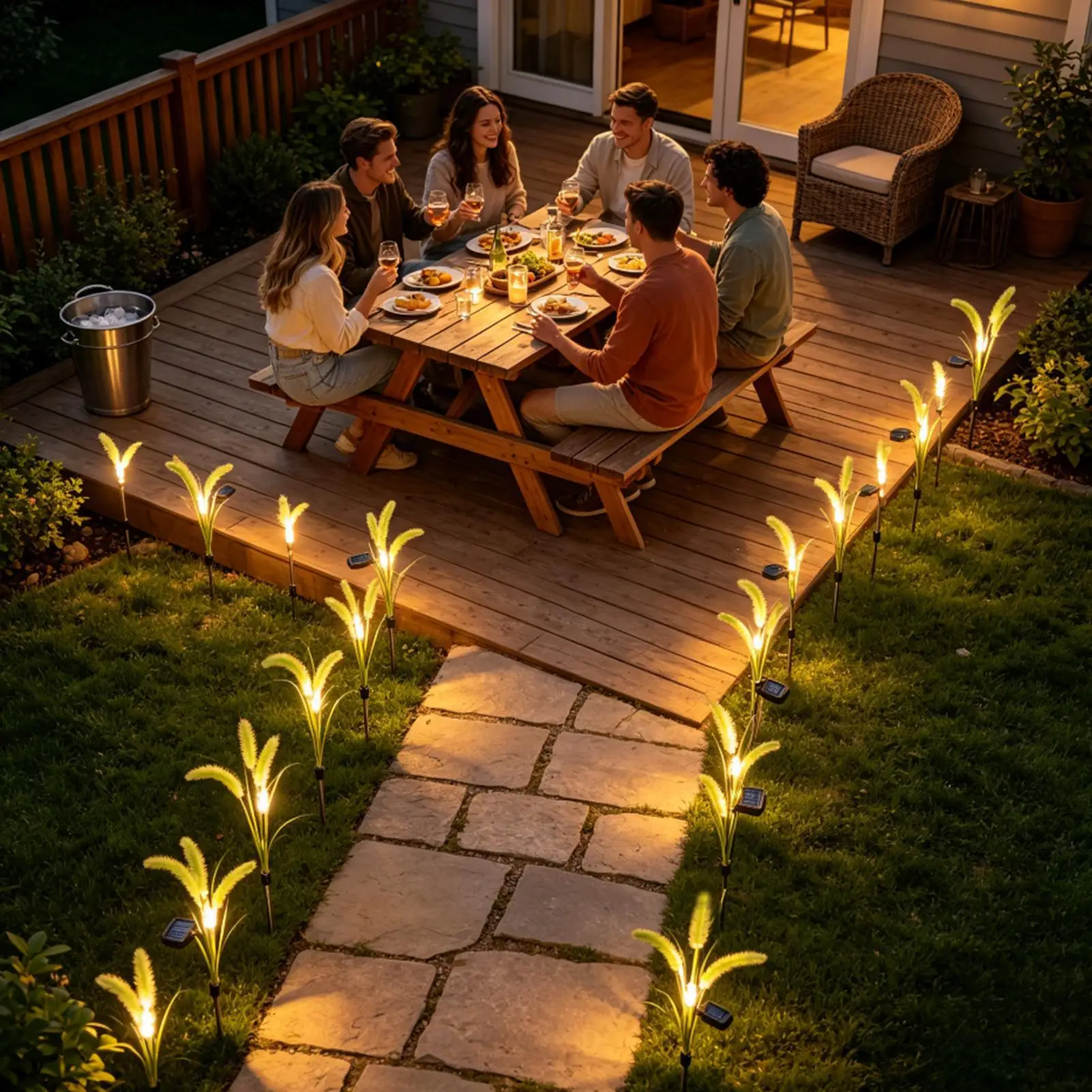 Solar Garden Lights Outdoor Tall Realistic Waterproof Weatherproof Decorative Garden Solar Lights Outdoor For Patio Porch