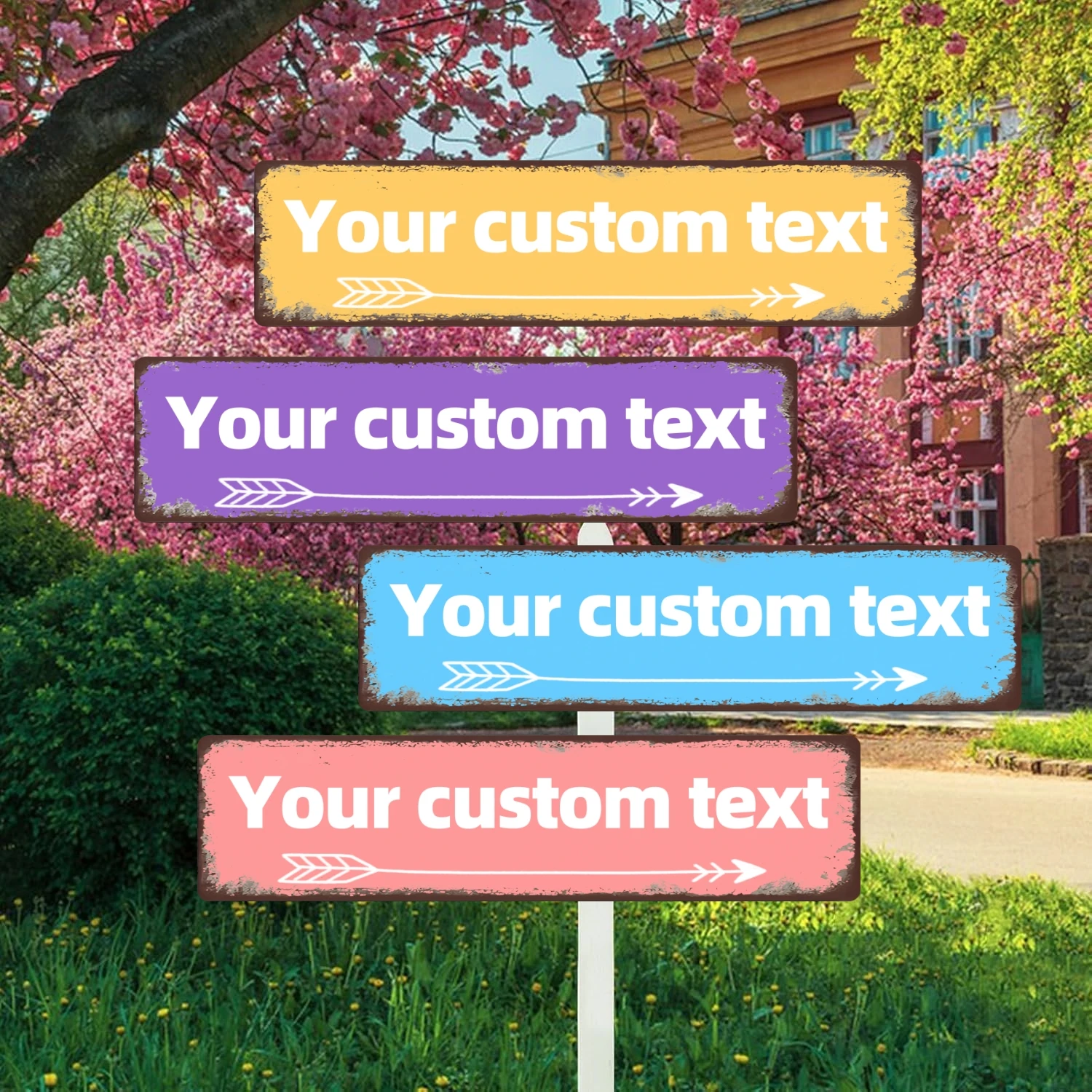 Custom Text Aluminum Road Sign Personalized Directional Wall Decor Plaque for Indoor Outdoor