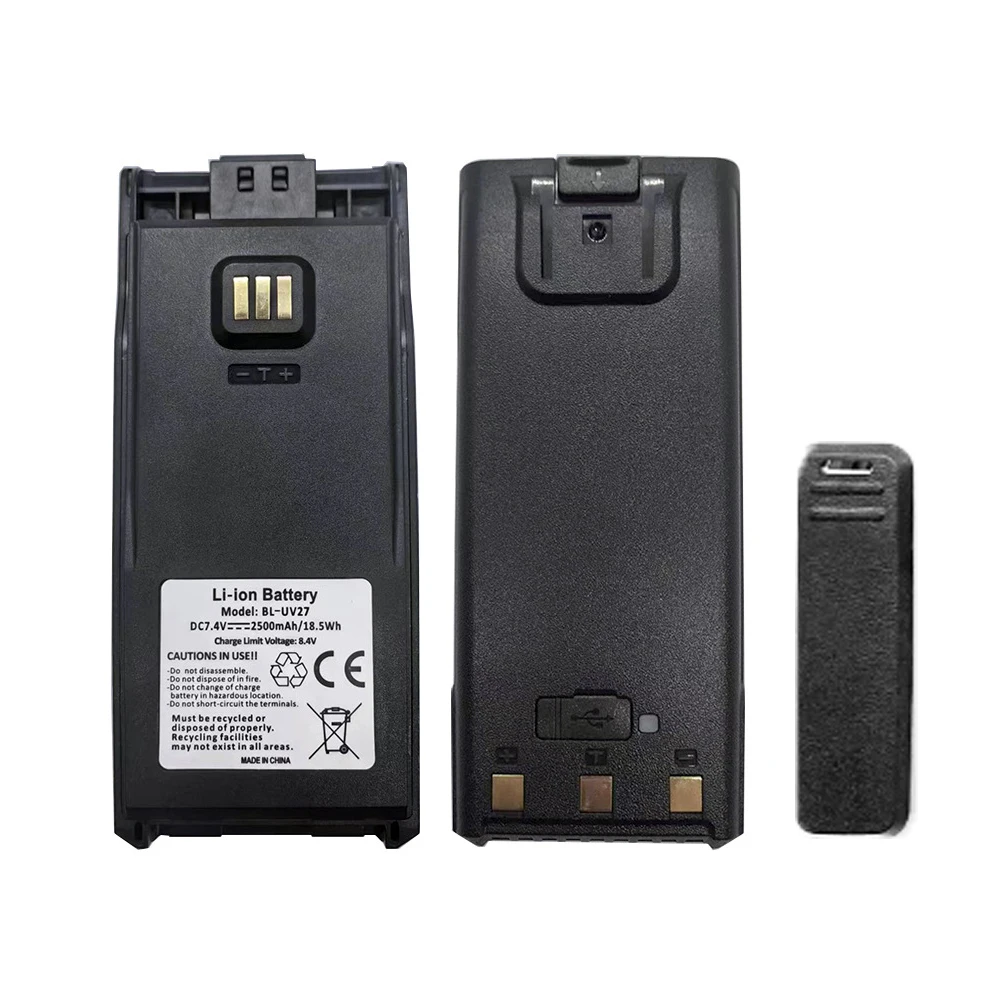 بطارية Baofeng-Walkie Talkie، شحن من النوع C، BF-UV27L، أجهزة راديو ثنائية الاتجاه، بطارية ليثيوم أيون إضافية، 2500 مللي أمبير، BL-UV27، أصلي 100% #6