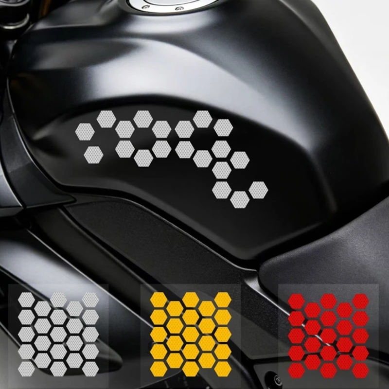 Adhesive Reflective Decal Set for Motorbike Looks with Patterned Texture, Body Trim Appeal, and Detail X37F