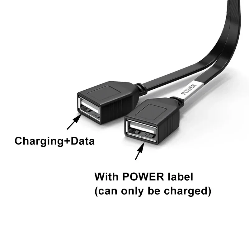 10cm/20cm 65W USB 1 to 2 Fast Charging Elbow Computer Extension Cord Flat Data Cable Mobile Phone Car Expander Carplay Splitter