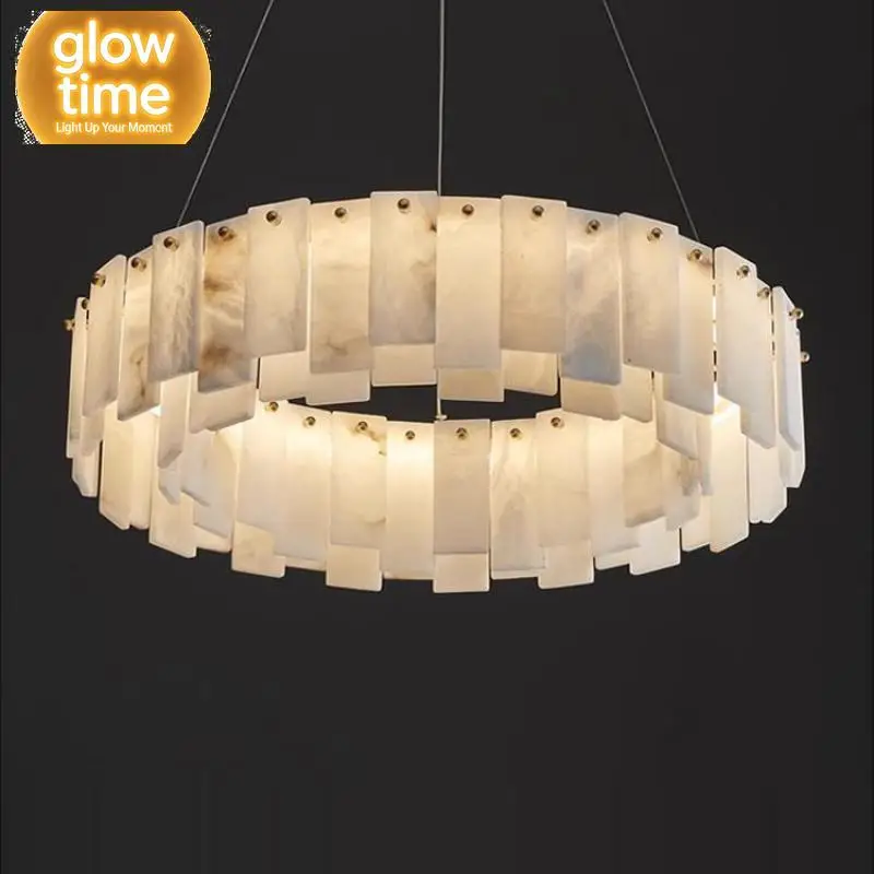 American Luxury Marble Design Dimmable Led Chandelier Lighting Lustre Suspension Luminaire Lampen Hanging Lamps For Dinning Room