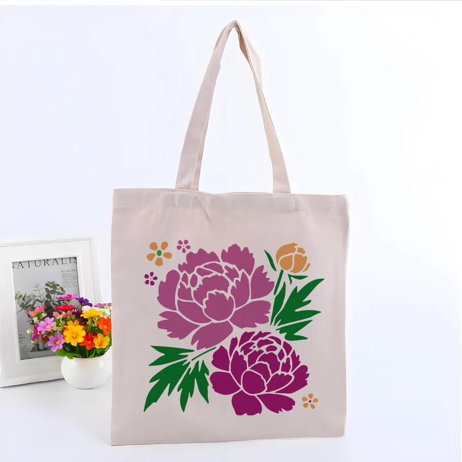 Peony Flower Stencil Template for DIY Decor