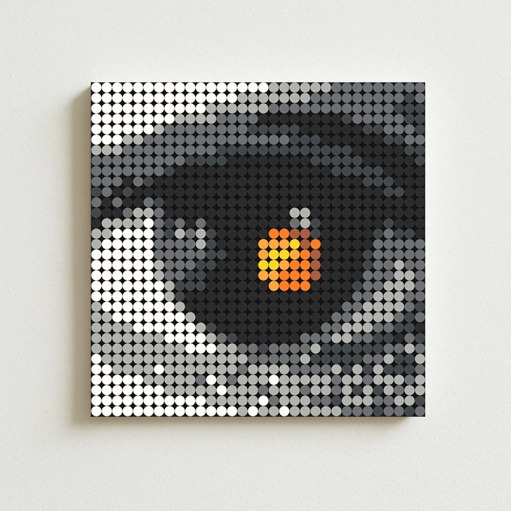 

David Tao Album Cover Pixel Mosaic Brick Art Poster Modern Trendy Home Wall Decoration for Bedroom Living Room Cafe Music Studio