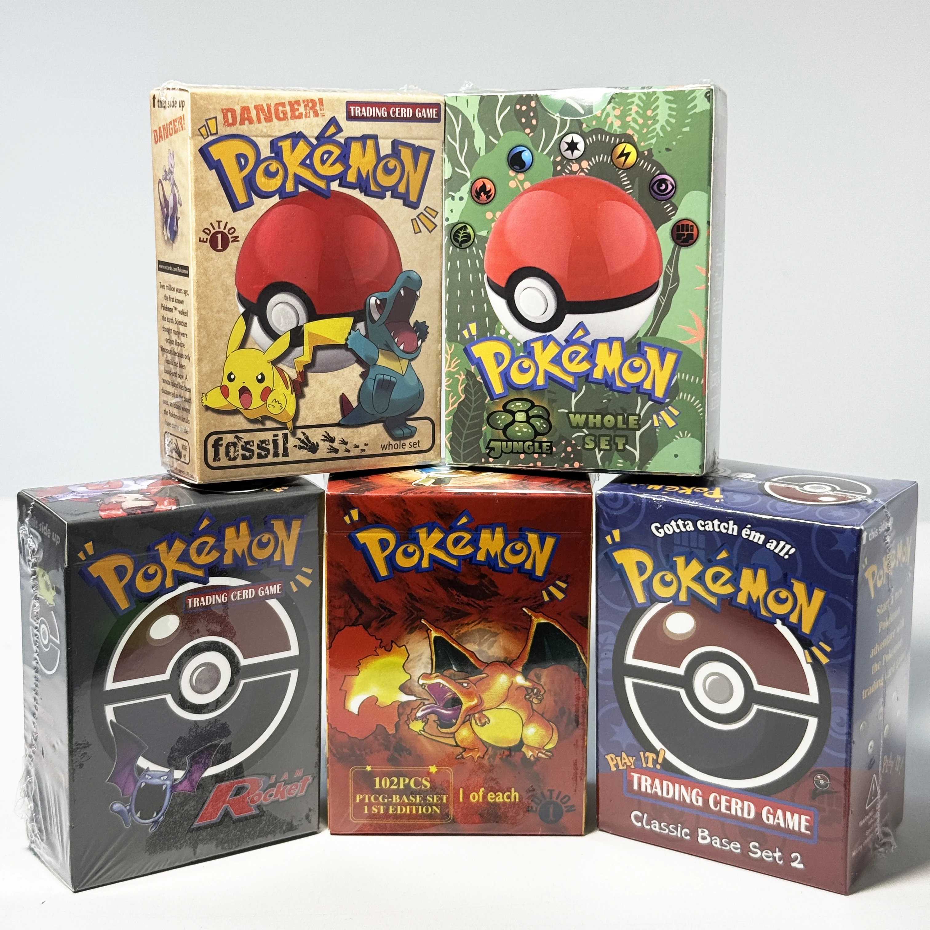 PKM Whole Set 1st Edition Base Set Jungle Base Set2 Fossil Team Rocket Old Version Game old Card DIY Proxy PTCG Collection Gifts
