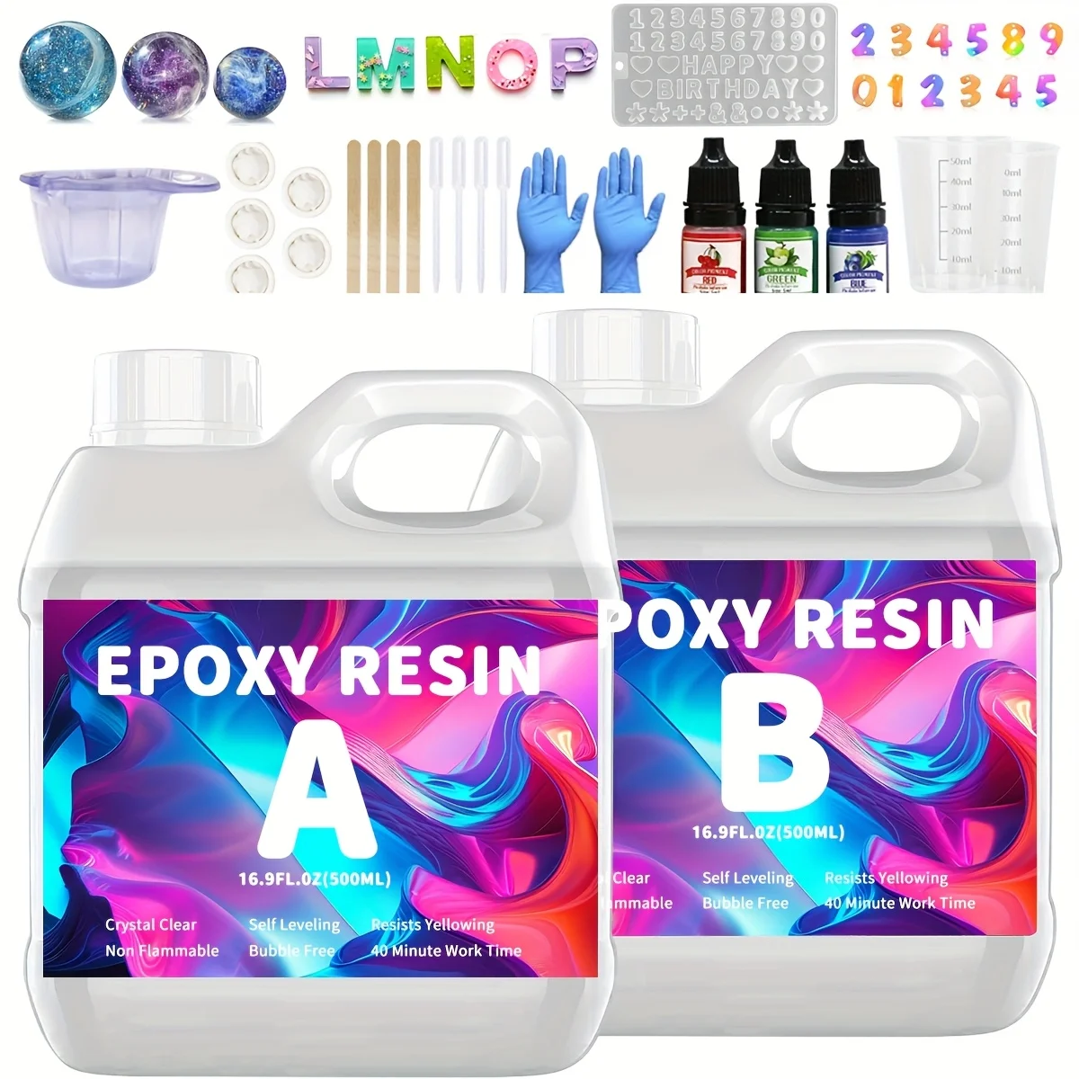 

Professional 500ML Clear Epoxy Resin Kit Bubble Free Fast Curing For Artisan River Table Jewelry Craft Gifts