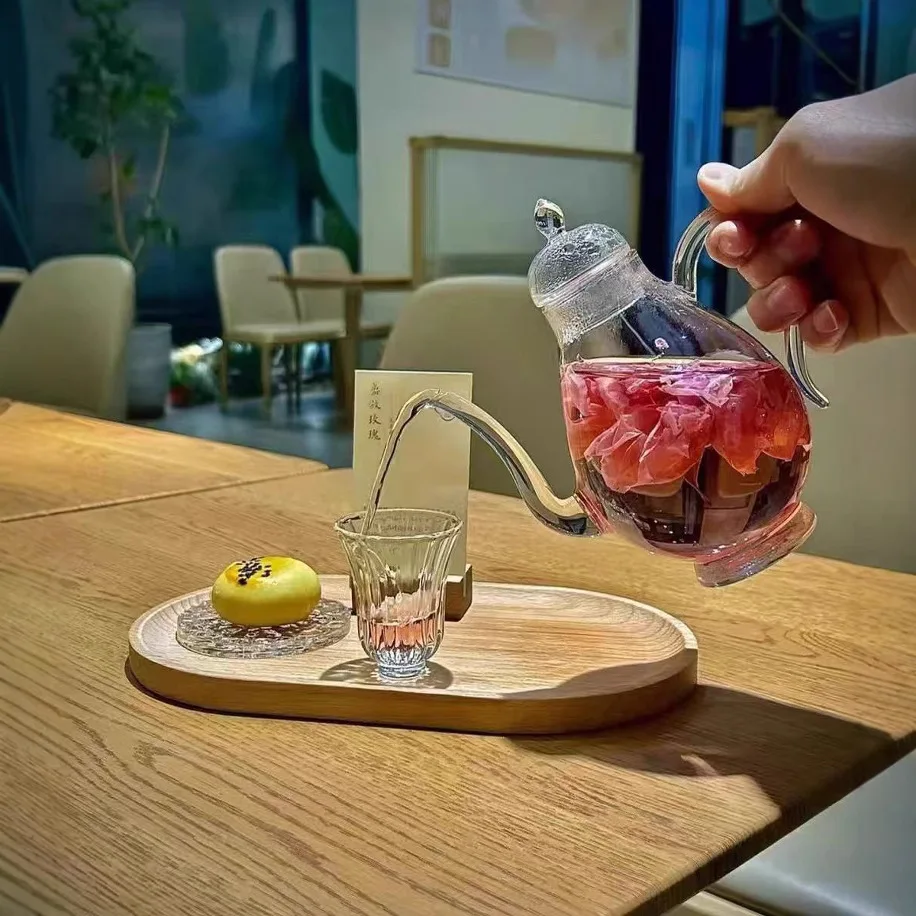 

New Chinese Style Imitation Song Dynasty Humanoid Tea Pot, Elegant Retro Beauty, High-temperature Glass Tea Pot Set Tea Cup Gift