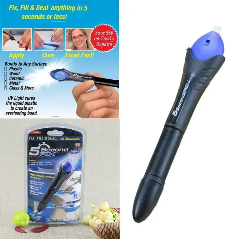 Cola Universal Laser de Secagem Rápida Home Powered Soldadura Plástica Líquida Second Fix uv Light Repair Pen Tool