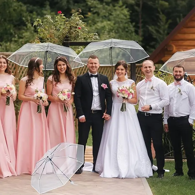 

Прозрачные свадебные зонты, 20 шт., складной прозрачный зонт, ручное открытие и закрытие, компактный складной зонт для свадебной вечеринки