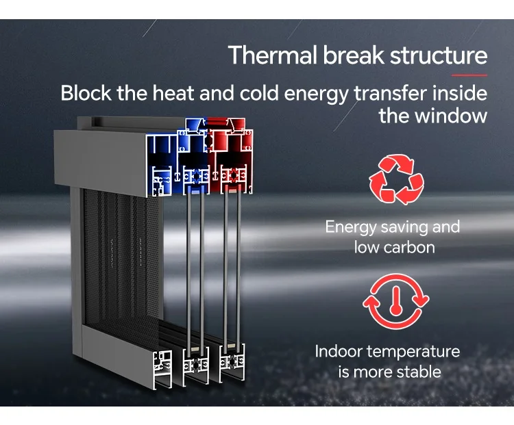 Finestra scorrevole moderna personalizzata insonorizzata per casa Finestra scorrevole in alluminio a doppio vetro con isolamento termico e freddo