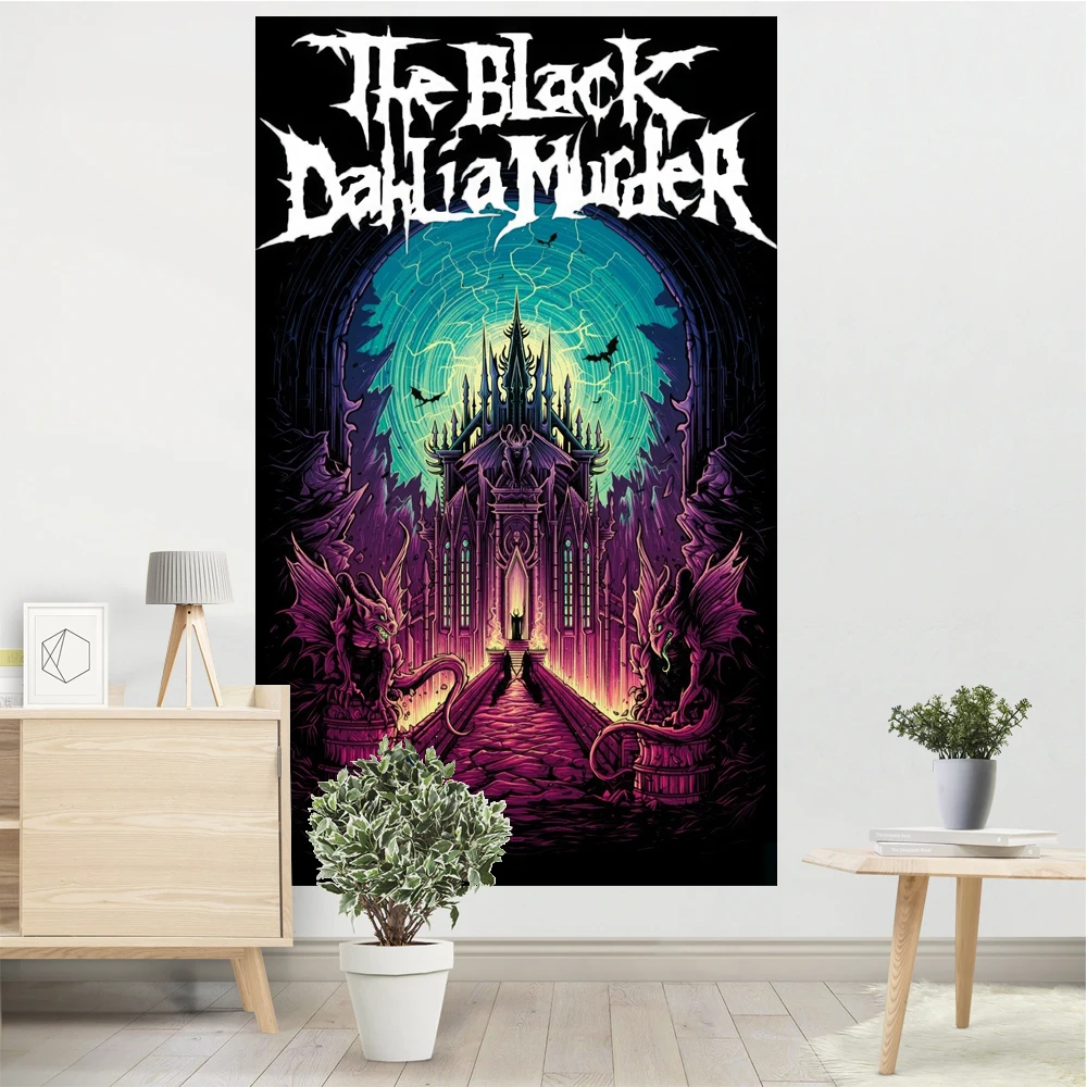 

American Melody Death Metal Band Tapestry Dark Style Printed Poster Dormitory Room Wall Decoration