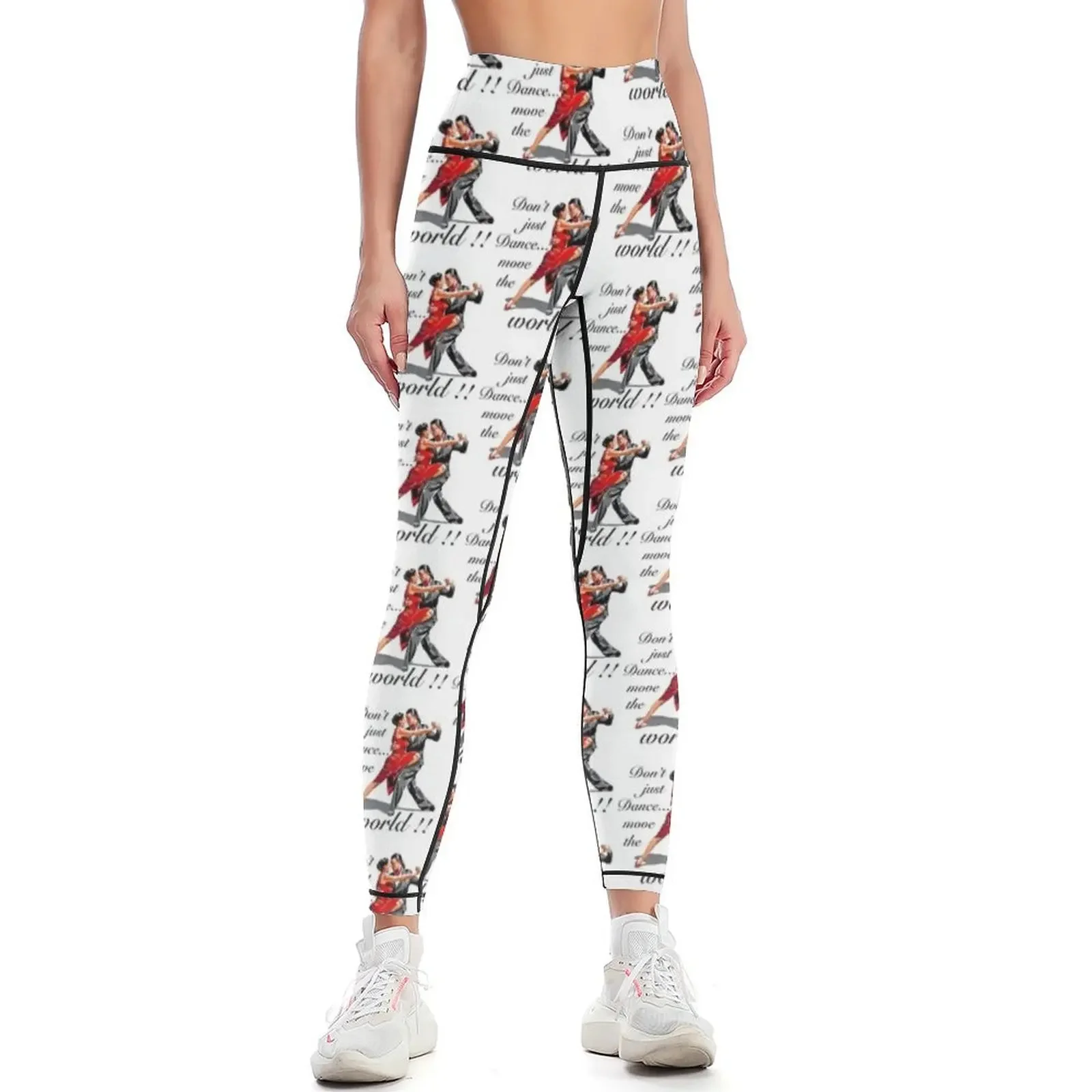 

tango dancing couple Leggings gym sportswear woman Training pants Fitness woman active wear Womens Leggings