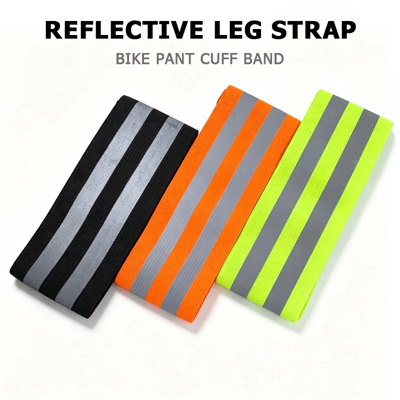 Reflective Leg Strap Bike Pant Cuff Band High Vis Elastic Reflector Band Night Cycling Safety Gear Running Reflective Ankle