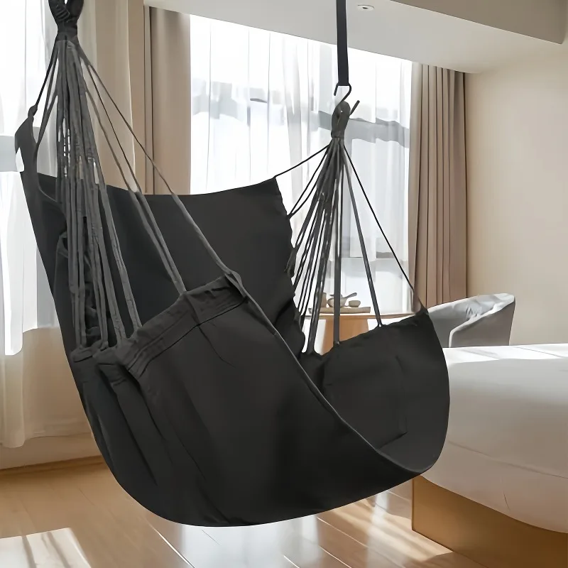 

1Pc Leisure Fabric Hammock Chair Outdoor Swing Chair Hammock Dormitory Chair Anti Rollover Hammock With Storage Bag