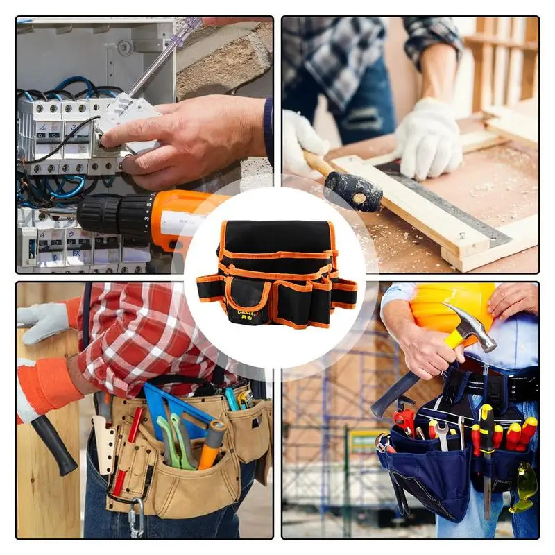 

Carpenter Tool Pouch Multi-Use Construction Tool Belt Adjustable Hand Screws Organizer Oxford Cloth Utility Pouch For Framers