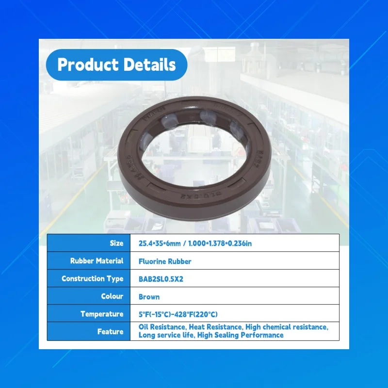 

DMHUI High Temperature FKM Oil Seal 25.4x35x6mm Wear Resistant Seal Accessories for Parker PGP600 Gear Pump Repair