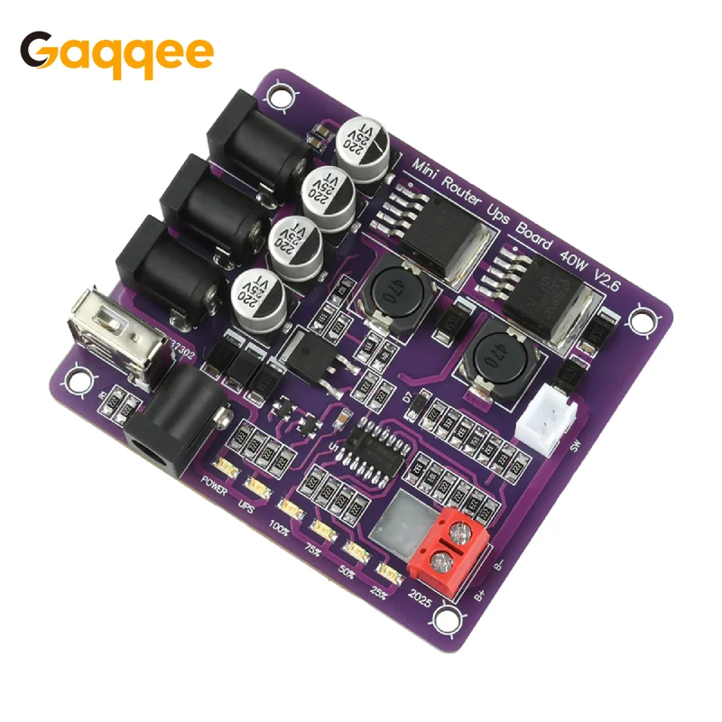 Mini Router UPS Board 40W Battery Charging Board 11.1V Power Module With Short Circuit/Overvoltage/Lightning Protection