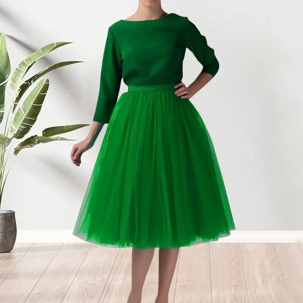 Women's Tulle Skirt Vintage 50s Crinoline Petticoat Skirt 5-Layer Mesh Underskirt Rockabilly Dance Costume Carnival Cosplay Dres
