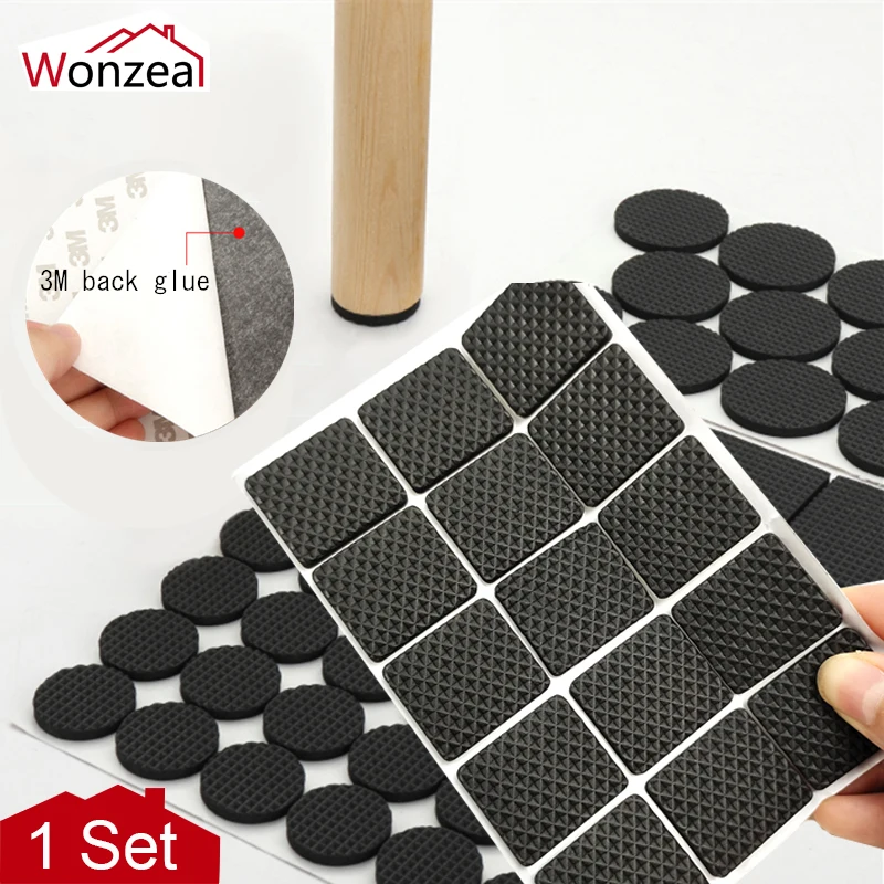 Self Adhesive Anti Slip Pad Rubber Furniture Feet Leg Chair Felt Anti Vibration Buffer Wooden Floor Protectors