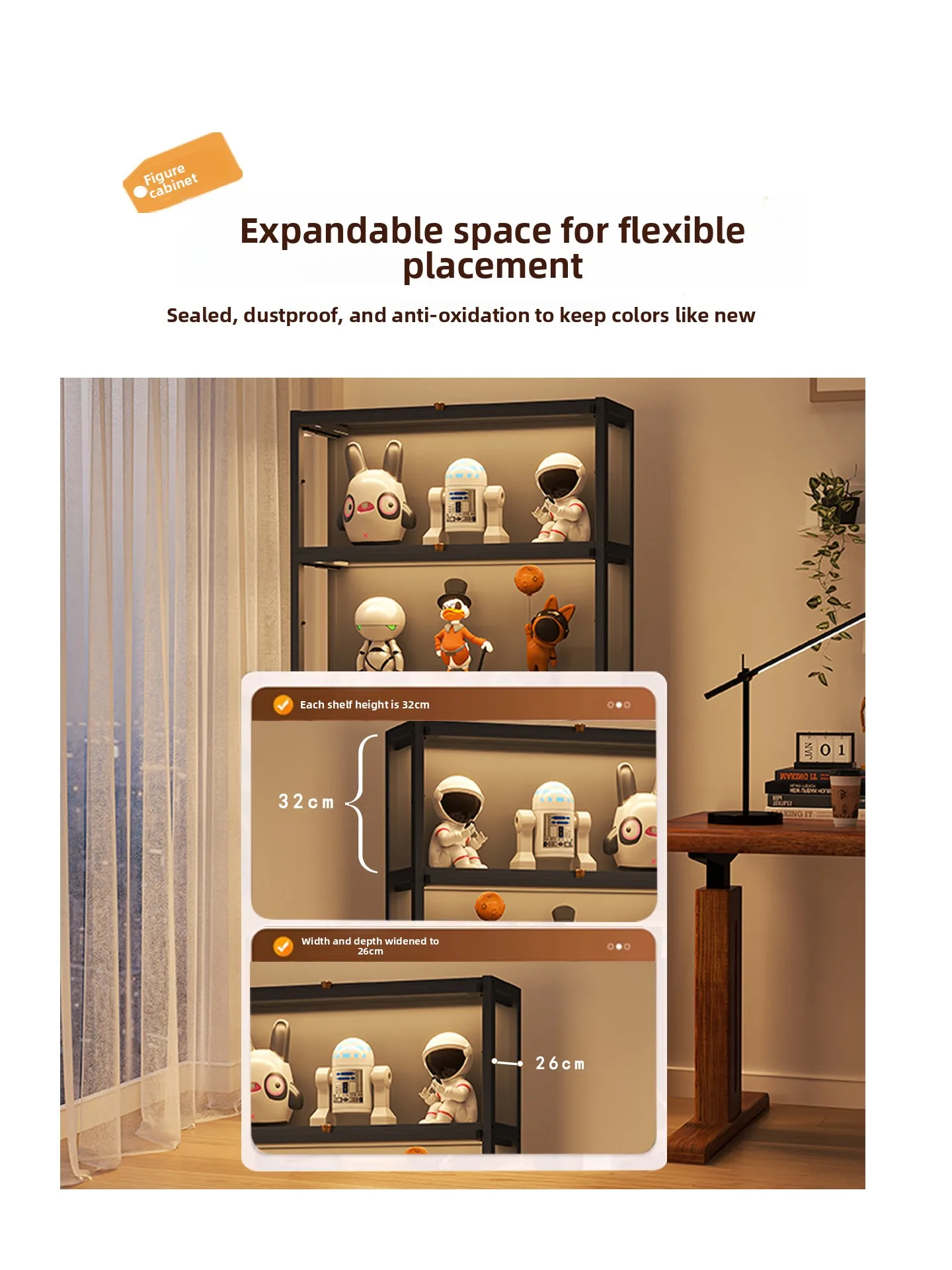 Acrylic Display Cabinet Toy owcase Transparent Storage Organizer Home Decor Cubic Flip Cover Design Living Room Ready image 4