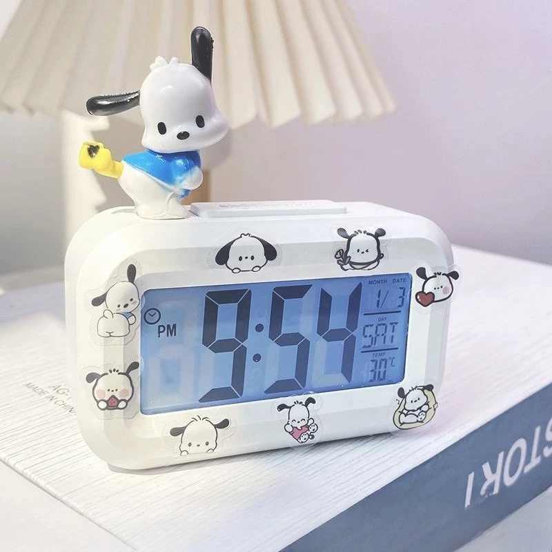 

My Melody Clock Kuromi Cartoon Cute Figure Mini Night Light Timeable Silent Multifunctional Portable Student Desktop Alarm Clock