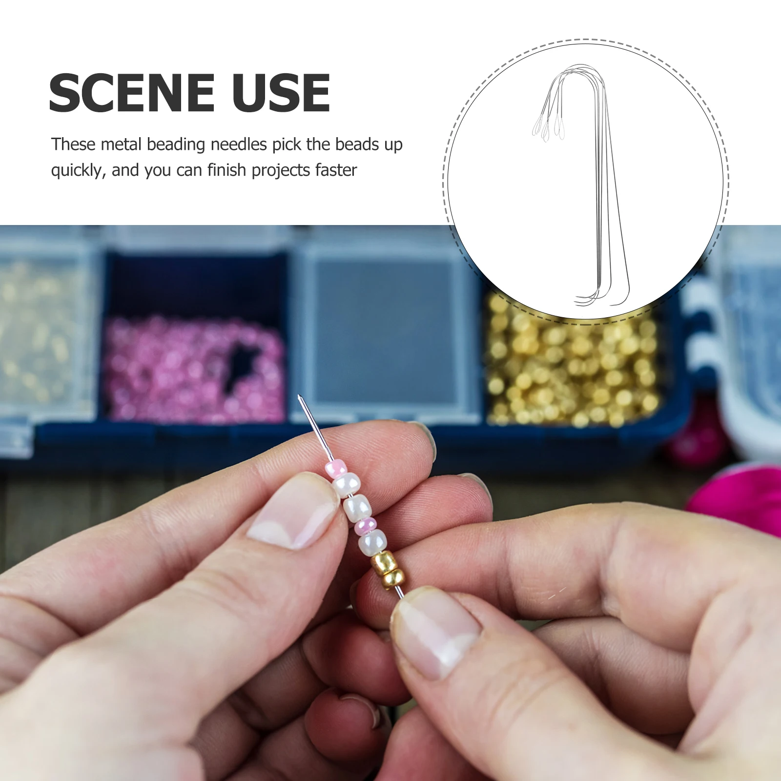 

6 Pcs Beads Big Eye Looper Crafts Needles Making Ordinary Silver Bracelet Beading Diy Chain Tool