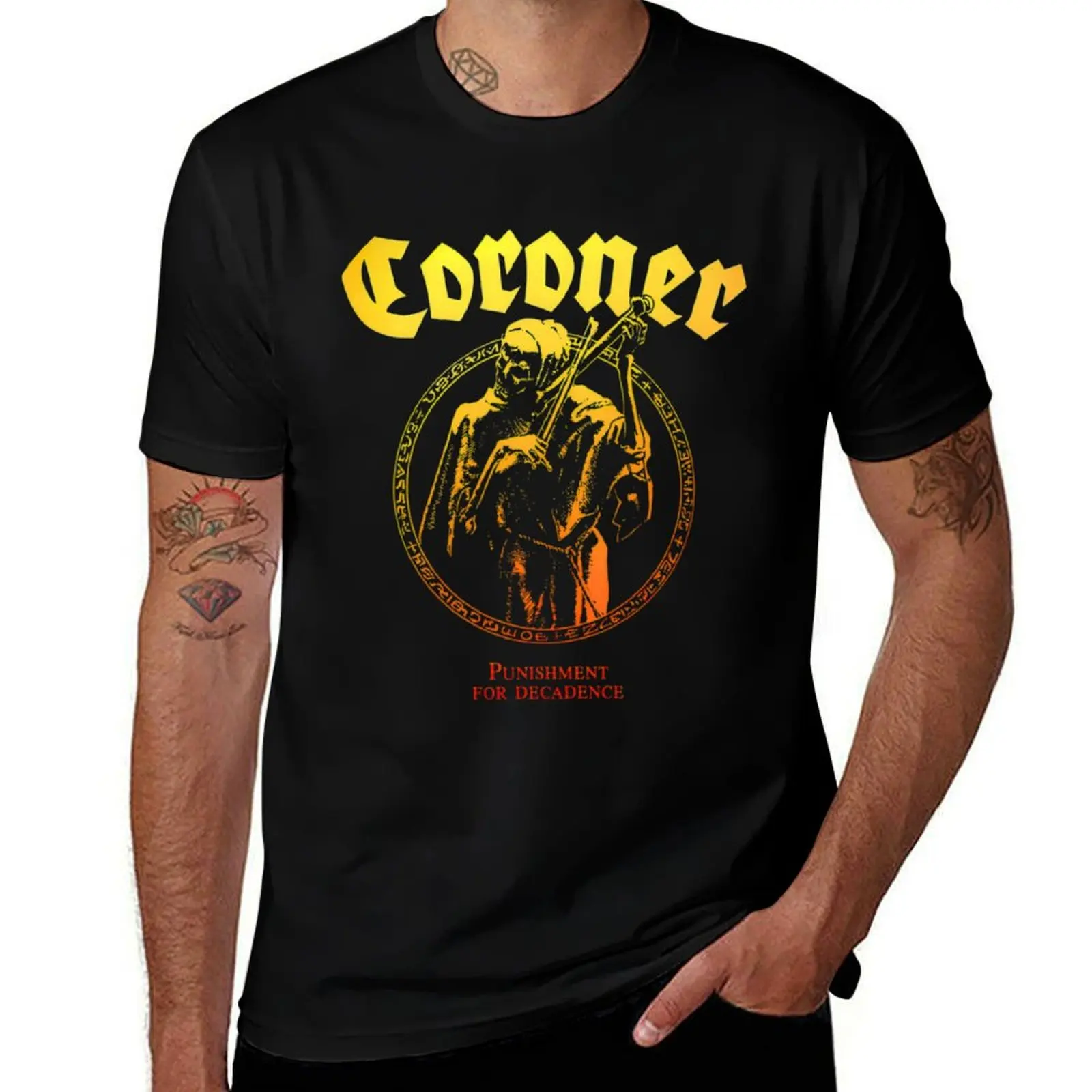Coroner Thrash Metal T-Shirt Outdoor Work Short Sleeve Top T-Shirt