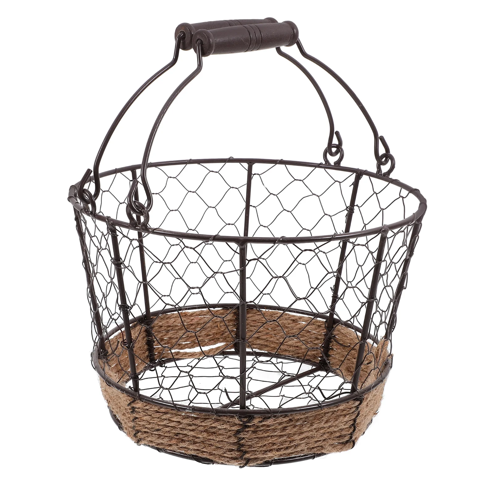 

Wrought Iron Storage Basket Retro Wire Baskets Kitchen Fruit Vegetable Bread Holder Metal Container Desktop Organization Home