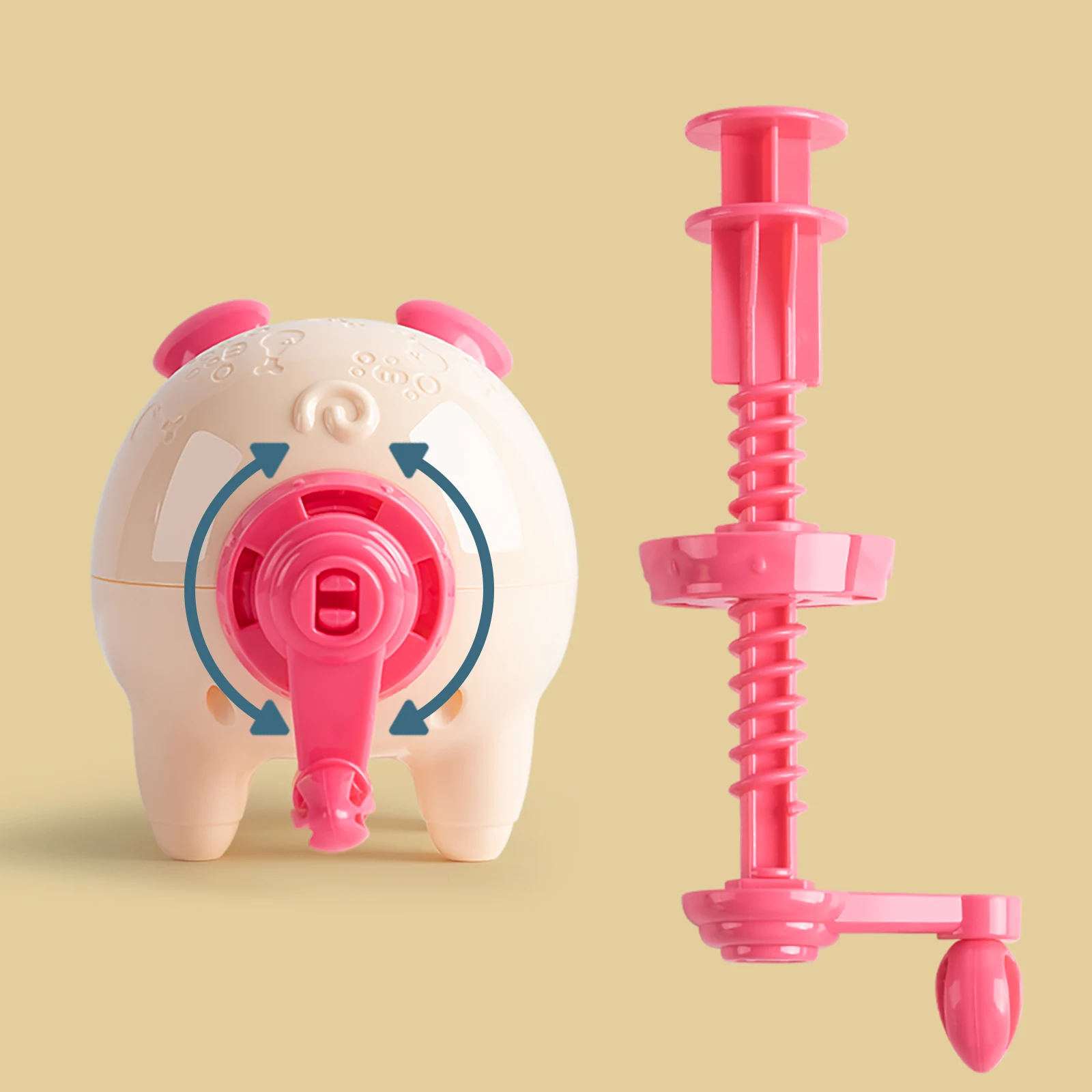 Cartoon Cute Pig Noodle Machine Clay Set Game Noodle Machine Multiple Molds Knife Fork Clay Set Toys " view 4