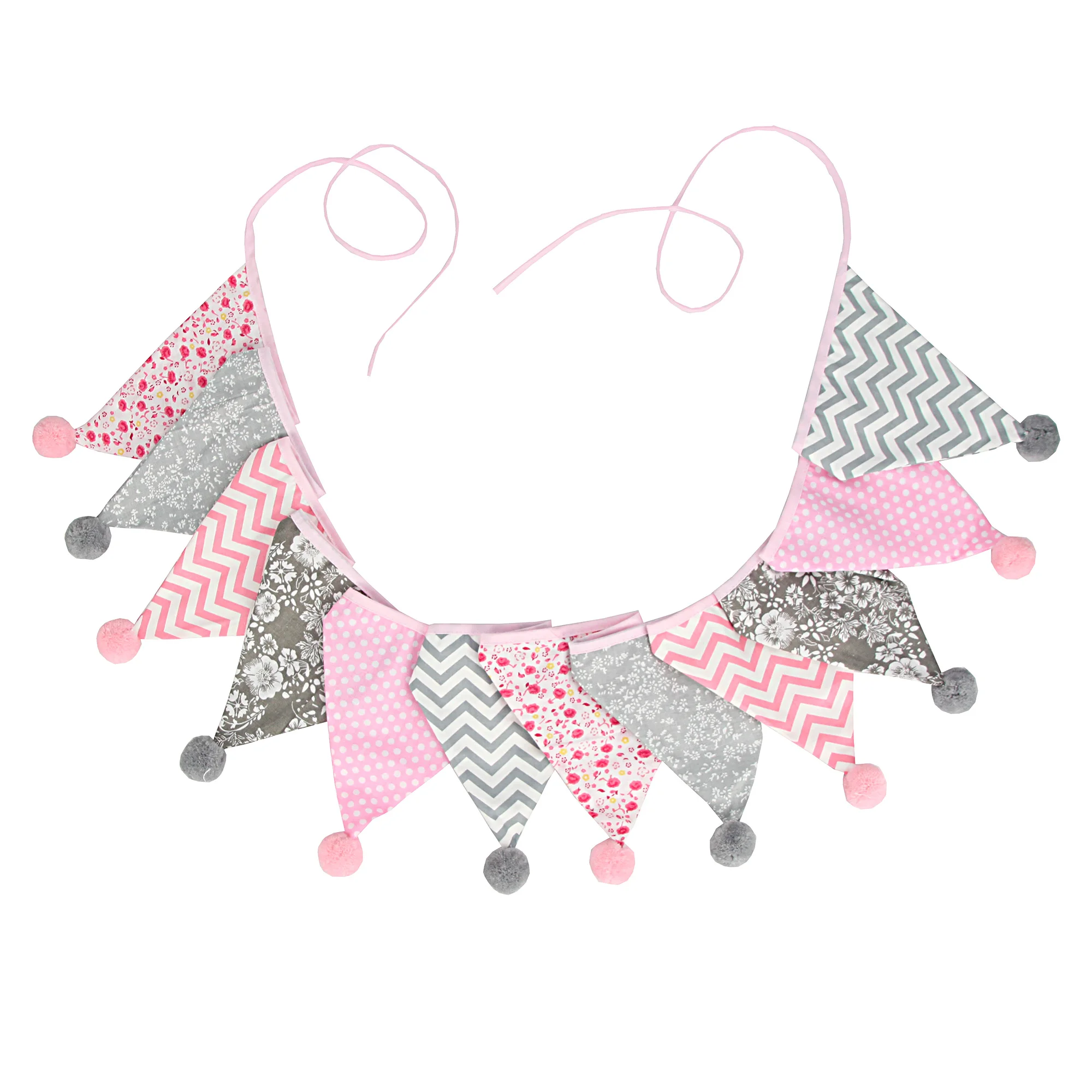3,2 m Vintage-Blumenstoff-Wimpelkette, 12 Wimpel-Flaggen mit Kugeln, Hochzeit, Party, Dekoration, Banner, Zuhause, Babyparty, Karneval, Girlande – Detail 20