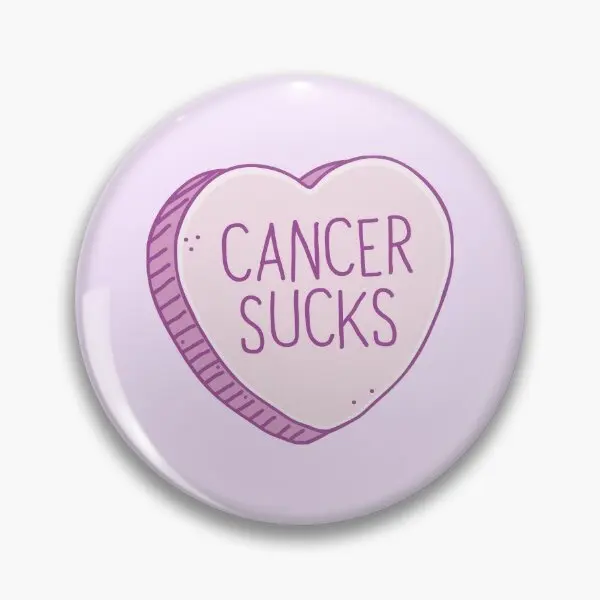 Cancer Sucks Candy Heart  Soft Button Pin Women Gift Hat Cute Decor Cartoon Jewelry Lapel Pin Creative Fashion Collar Badge