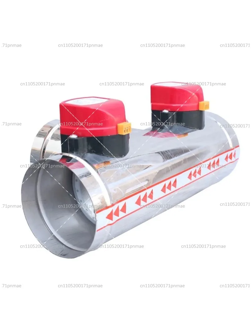 Stainless Steel Electric 3-Way Air Valve Actuator, T Type Duct Damper 51-200mm Adjustable for Ventilation Control