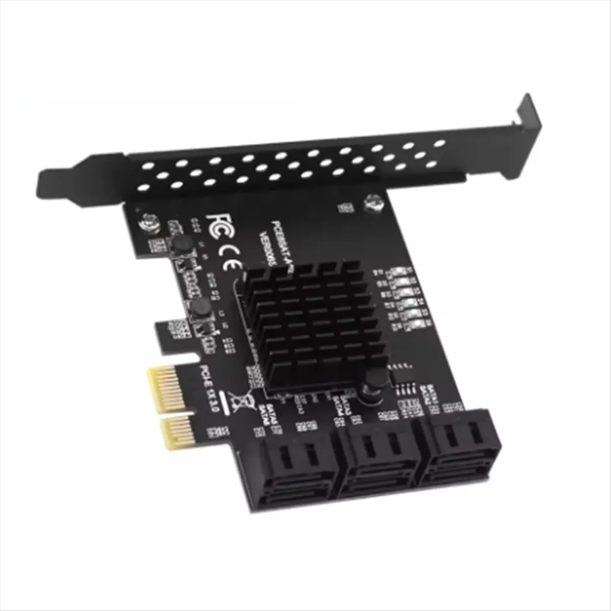 Hot Sale PCIE SATA 1X to 6 Ports SATA 3.0 PCI E Controller Pci Express Multiplier Expansion Card 6Gbps Add on Card Riser