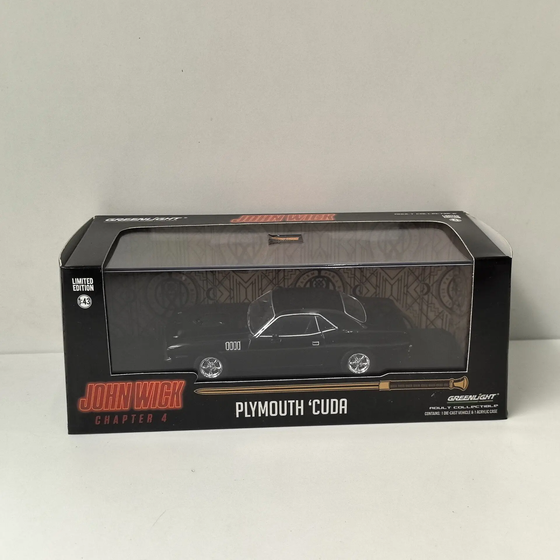 

Diecast Green 1/43 Scale PLYMOUTH CUDA 3L Alloy Car Model