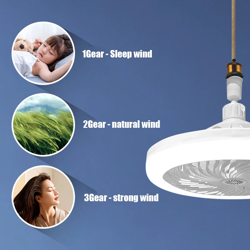 Xiaomi-ventilador de luz LED 2 en 1, lámpara de tres velocidades, tornillo de cuentas, Control remoto, Control de pared, luz de dormitorio, techo