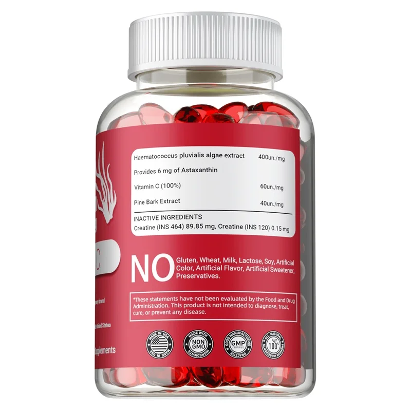 Astaxanthin and Vitamin C - Antioxidant, Supports Memory, Heart, Brain Cell Health, Brightens Skin Tone