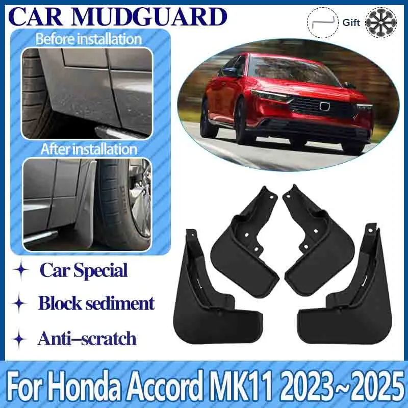 

4PCS For Honda Accord Accessories MK11 2023 2024 2025 Car Mudguard Front Rear Mud Guard Splash Fender Mudflaps Flap Auto Tools